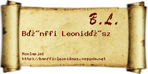 Bánffi Leonidász névjegykártya